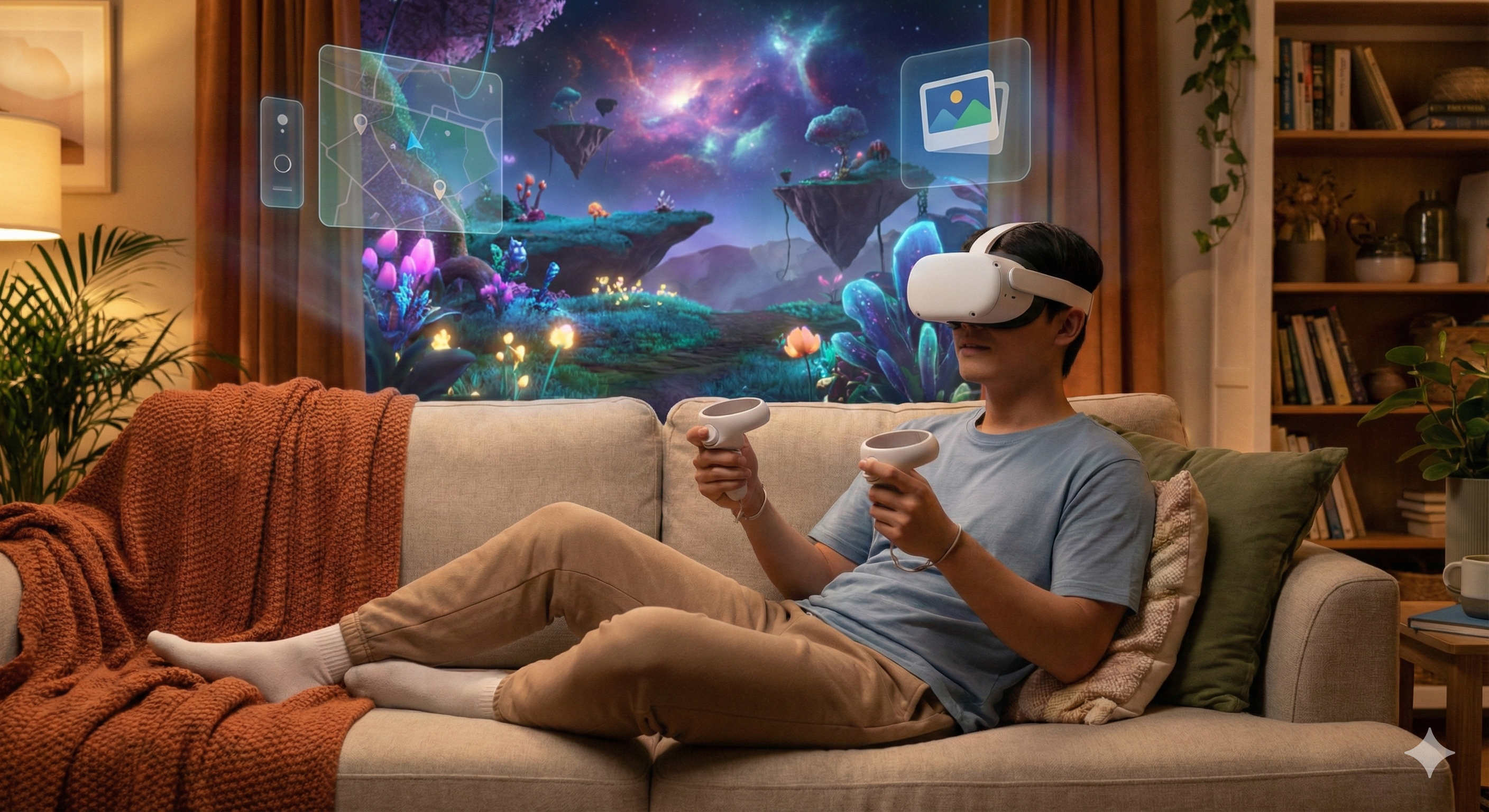 Virtual reality session for focused work or travel