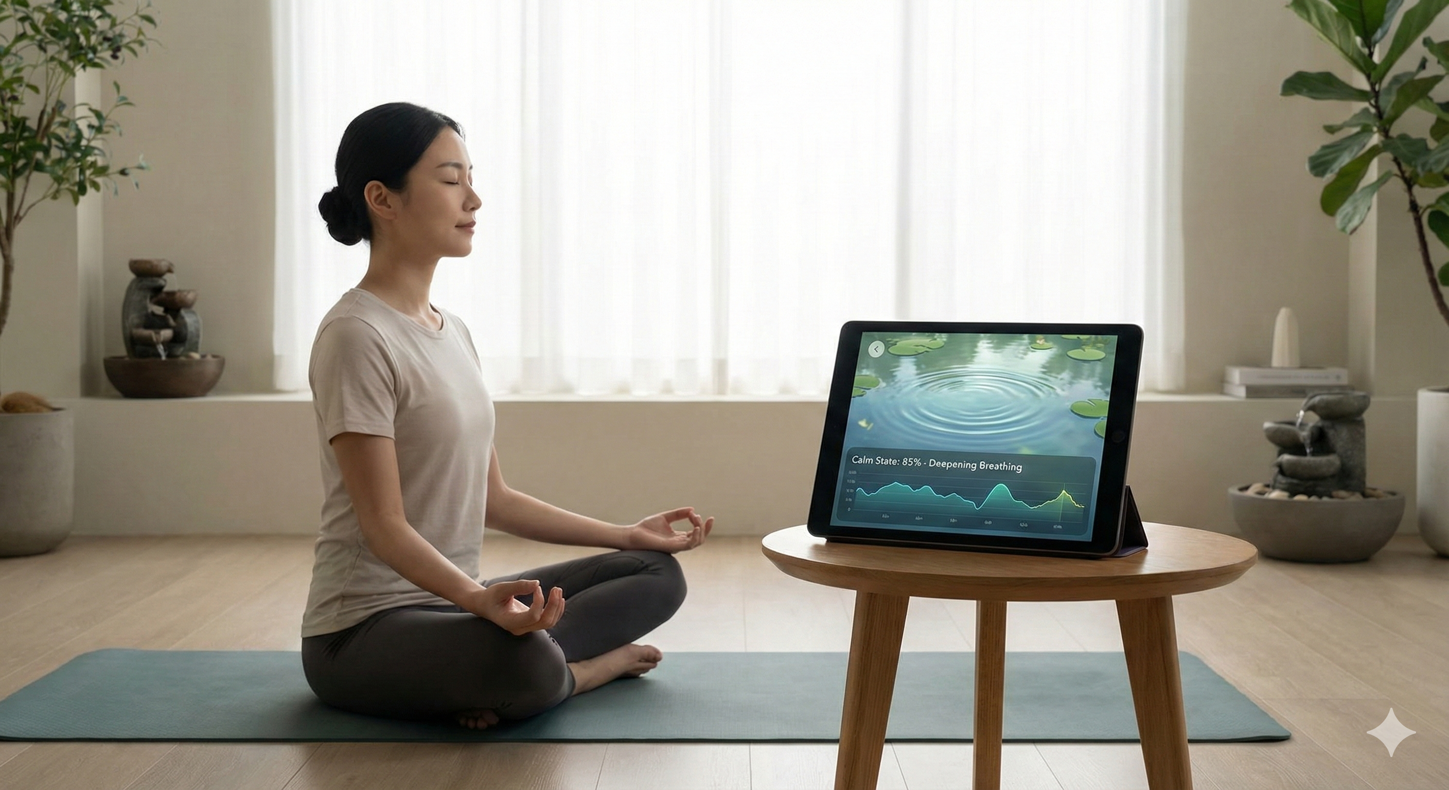 Calm stress management and wellness routine